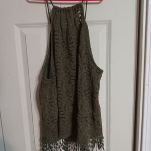 Charlotte Russe Olive Lace Halter Top